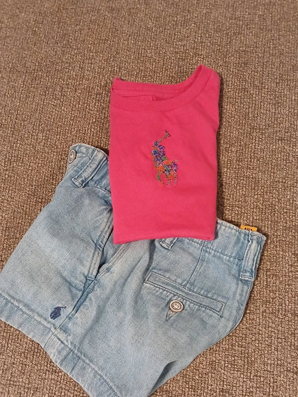 Ralph Lauren Hot Pink Short Sleeve Tee with Multicolor Pony